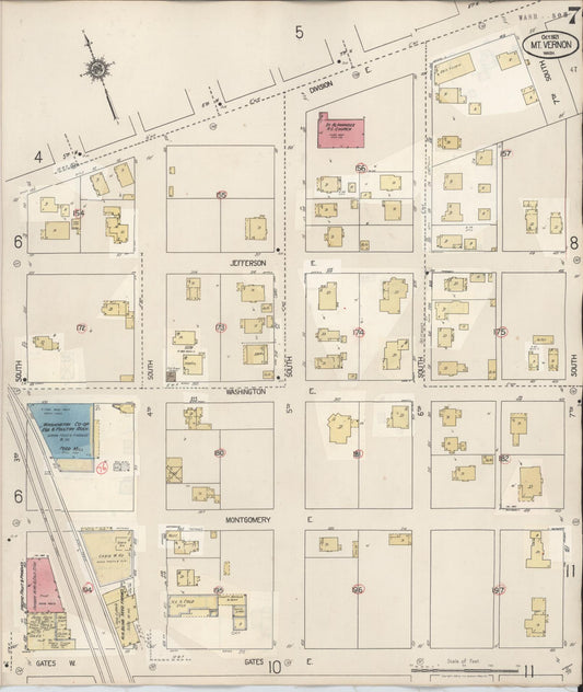 Sanborn Fire Insurance Map from Mount Vernon, Skagit County, Washington (1948), Sheet #0007 - Historic Sanborn Fire Insurance Map Print, vintage old map wall art, antique decor, genealogy gift, Washington Washington map