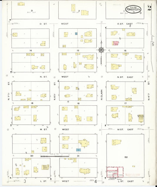 Sanborn Fire Insurance Map from Forest City, Winnebago County, Iowa (1916), Sheet #0002 - Historic Sanborn Fire Insurance Map Print, vintage old map wall art