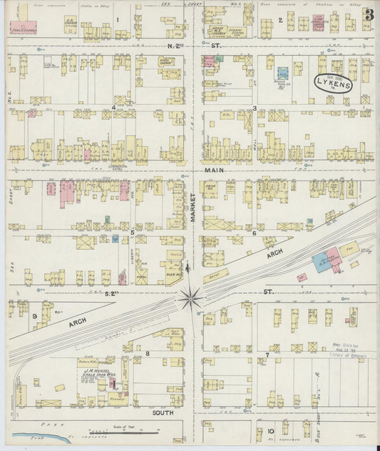 Sanborn Fire Insurance Map from Lykens, Dauphin County, Pennsylvania (1890), Sheet #0003 - Historic Sanborn Fire Insurance Map Print, vintage old map wall art, antique decor, genealogy gift, Pennsylvania Pennsylvania map