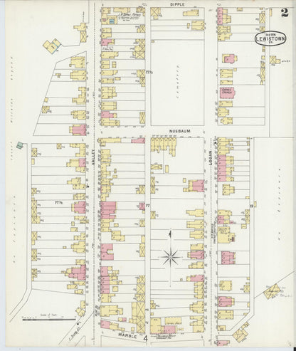 Sanborn Fire Insurance Map from Lewistown, Mifflin County, Pennsylvania (1896), Sheet #0002 - Complete Map Set gallery image, historic Sanborn map, vintage wall art, Pennsylvania Pennsylvania