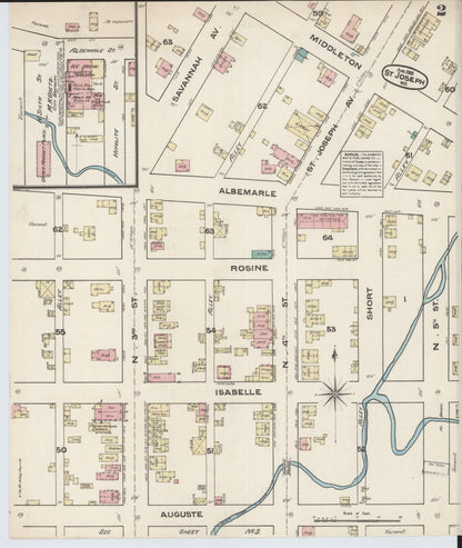 Sanborn Fire Insurance Map from Saint Joseph, Buchanan County, Missouri (1883), Sheet #0002 - Historic Sanborn Fire Insurance Map Print, vintage old map wall art, antique decor, genealogy gift, Missouri Missouri map