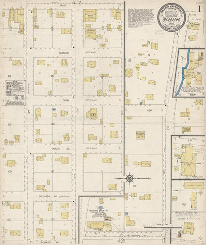 Sanborn Fire Insurance Map from Washougal, Clark County, Washington (1914), Sheet #0001 - Complete Map Set gallery image, historic Sanborn map, vintage wall art, Washington Washington