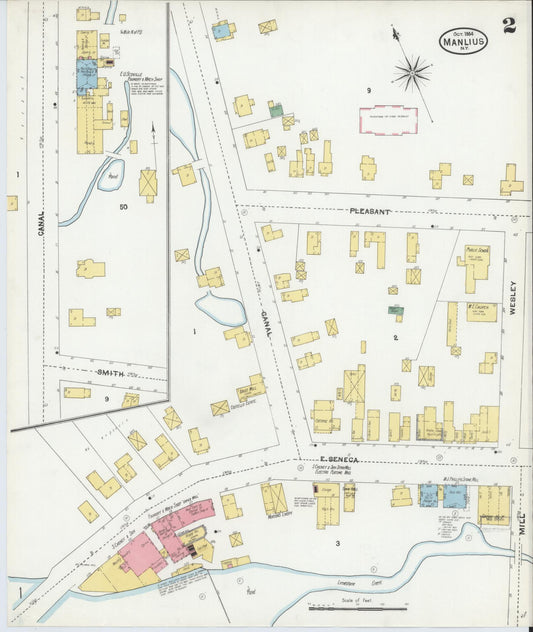 Sanborn Fire Insurance Map from Manlius, Onondaga County, New York (1904), Sheet #0002 - Historic Sanborn Fire Insurance Map Print, vintage old map wall art, antique decor, genealogy gift, New York New York map