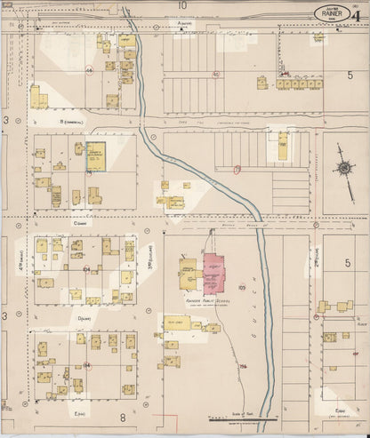 Sanborn Fire Insurance Map from Rainier, Columbia County, Oregon (1931), Sheet #0004 - Complete Map Set gallery image, historic Sanborn map, vintage wall art, Oregon Oregon