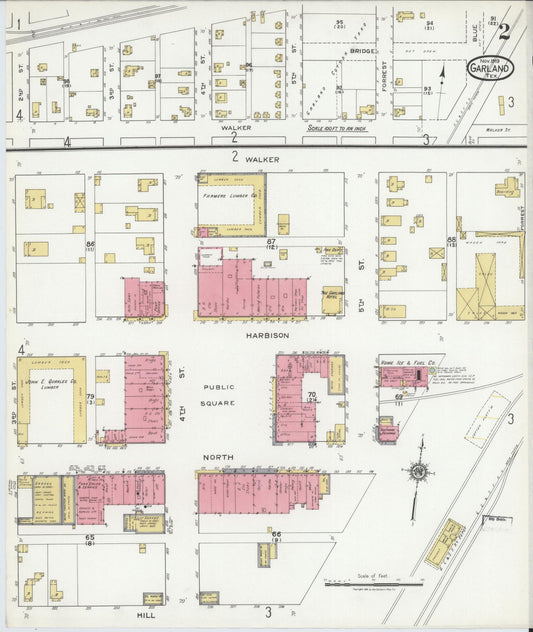 Sanborn Fire Insurance Map from Garland, Dallas County, Texas (1919), Sheet #0002 - Historic Sanborn Fire Insurance Map Print, vintage old map wall art, antique decor, genealogy gift, Texas Texas map