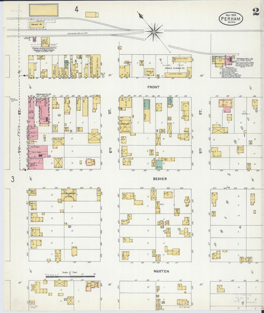 Sanborn Fire Insurance Map from Perham, Otter Tail County, Minnesota (1904), Sheet #0002 - Historic Sanborn Fire Insurance Map Print, vintage old map wall art, antique decor, genealogy gift, Minnesota Minnesota map