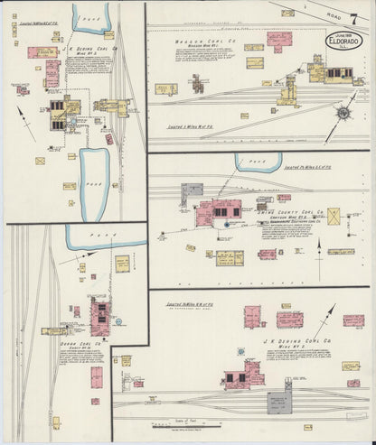 Sanborn Fire Insurance Map from Eldorado, Saline County, Illinois (1919), Sheet #0007 - Historic Sanborn Fire Insurance Map Print, vintage old map wall art, antique decor, genealogy gift, Illinois Illinois map