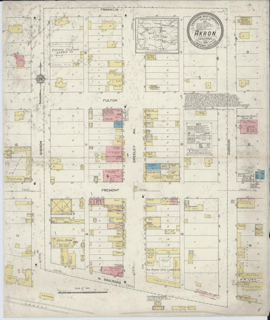 Sanborn Fire Insurance Map from Akron, Washington County, Colorado. (1913) – Historic Sanborn Fire Insurance Map Print
