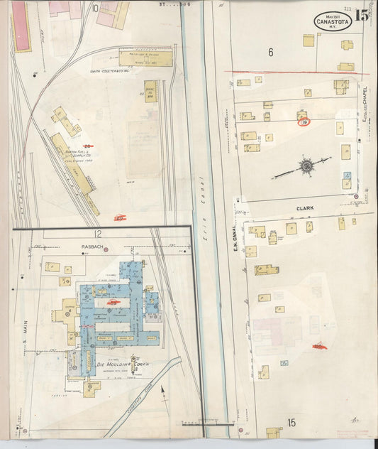 Sanborn Fire Insurance Map from Canastota, Madison County, New York (1959), Sheet #0015 - Historic Sanborn Fire Insurance Map Print, vintage old map wall art, antique decor, genealogy gift, New York New York map