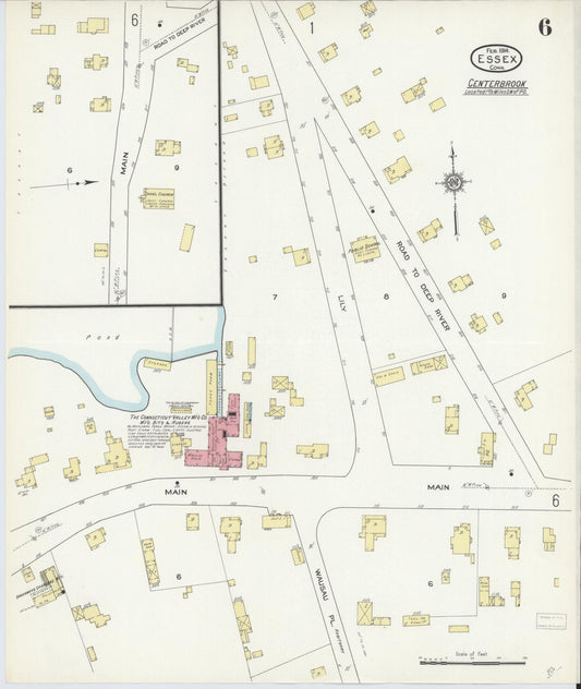 Sanborn Fire Insurance Map from Essex, Middlesex County, Connecticut (1914), Sheet #0006 - Historic Sanborn Fire Insurance Map Print, vintage old map wall art, antique decor, genealogy gift, Connecticut Connecticut map