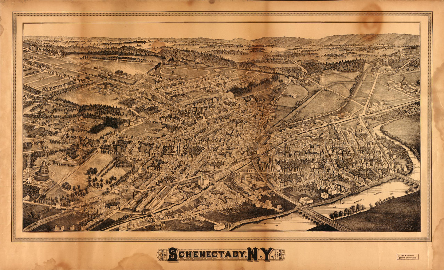 Schenectady, N.Y. (1882) – Historic Bird’s-Eye View Panorama Print