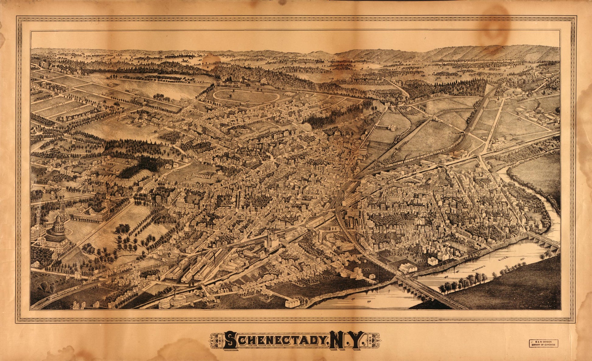 Schenectady, N.Y. (1882) – Historic Bird’s-Eye View Panorama Print