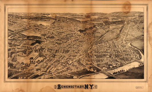 Schenectady, N.Y. (1882) – Historic Bird’s-Eye View Panorama Print