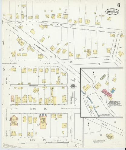 Sanborn Fire Insurance Map from Emporium, Cameron County, Pennsylvania (1915), Sheet #0006 - Complete Map Set gallery image, historic Sanborn map, vintage wall art, Pennsylvania Pennsylvania