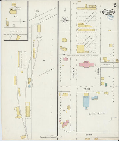Sanborn Fire Insurance Map from Shullsburg, Lafayette County, Wisconsin (1894), Sheet #0002 - Complete Map Set gallery image, historic Sanborn map, vintage wall art, Wisconsin Wisconsin