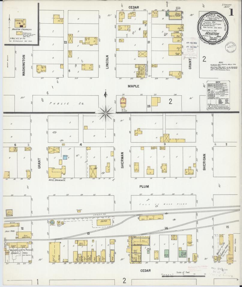 Sanborn Fire Insurance Map from Houston, Houston County, Minnesota. (1900) – Map View