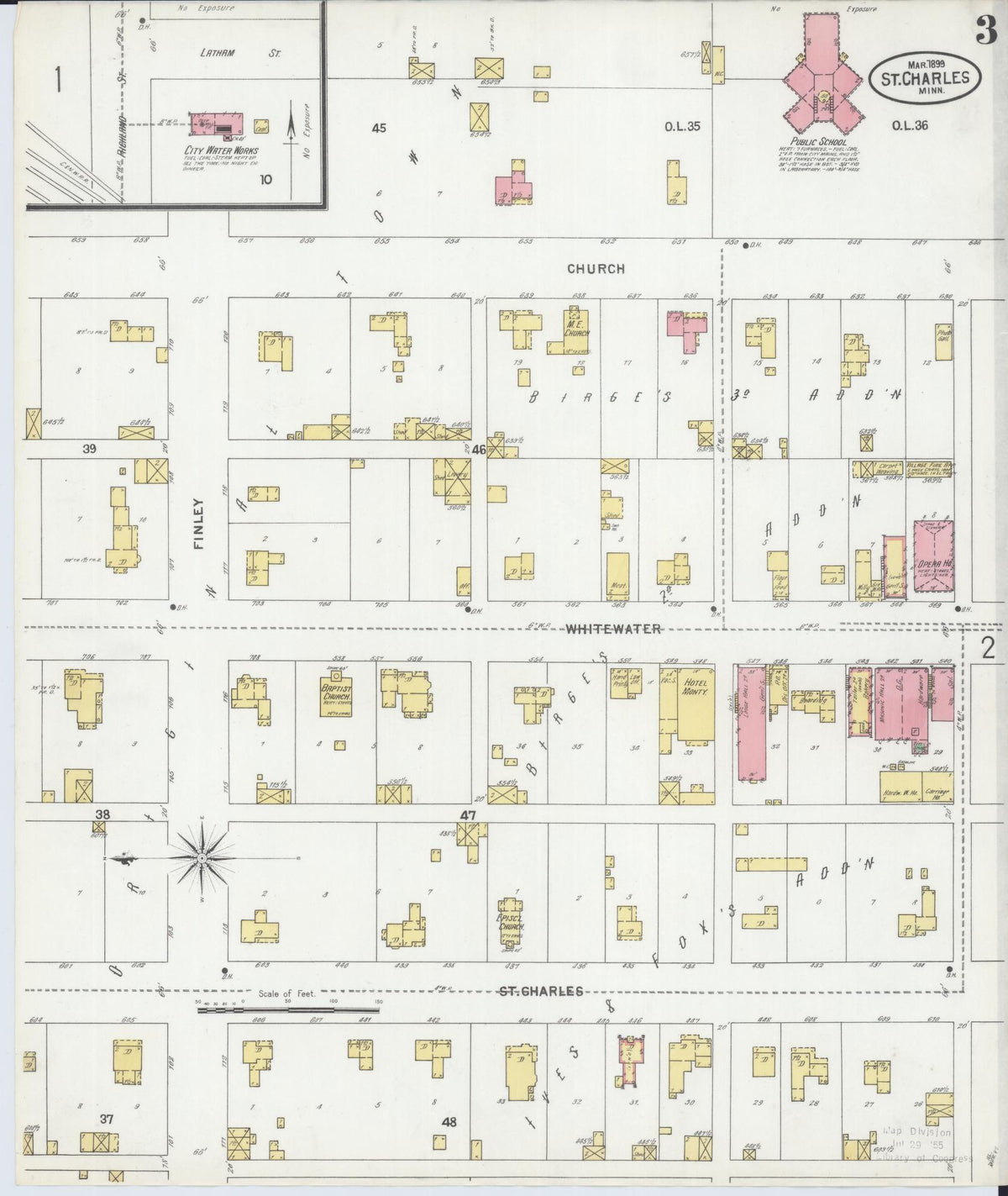 Sanborn Fire Insurance Map from Saint Charles, Winona County, Minnesota (1899), Sheet #0003 - Historic Sanborn Fire Insurance Map Print, vintage old map wall art, antique decor, genealogy gift, Minnesota Minnesota map
