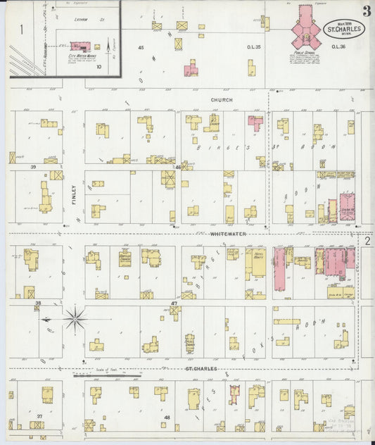 Sanborn Fire Insurance Map from Saint Charles, Winona County, Minnesota (1899), Sheet #0003 - Historic Sanborn Fire Insurance Map Print, vintage old map wall art, antique decor, genealogy gift, Minnesota Minnesota map