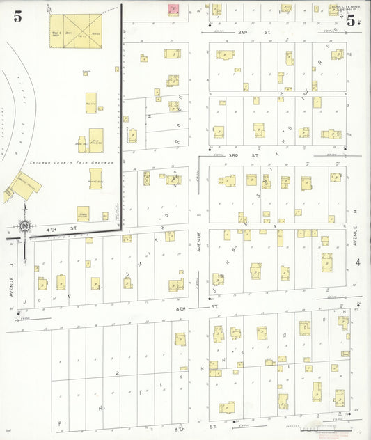 Sanborn Fire Insurance Map from Rush City, Chisago County, Minnesota (1931), Sheet #0005 - Historic Sanborn Fire Insurance Map Print, vintage old map wall art, antique decor, genealogy gift, Minnesota Minnesota map