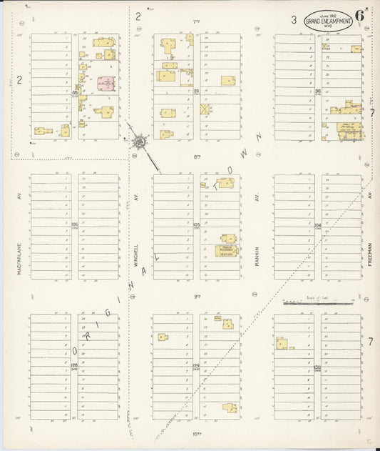 Sanborn Fire Insurance Map from Grand Encampment, Carbon County, Wyoming (1912), Sheet #0006 - Historic Sanborn Fire Insurance Map Print, vintage old map wall art, antique decor, genealogy gift, Wyoming Wyoming map