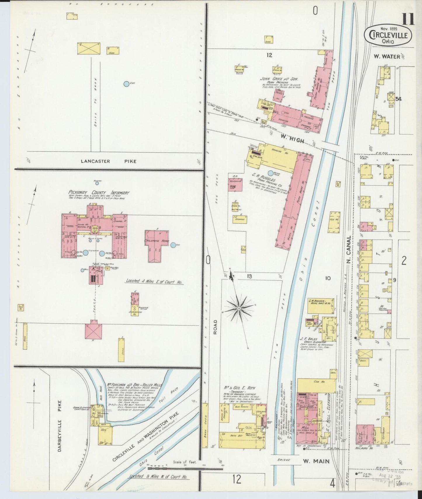 Sanborn Fire Insurance Map from Circleville, Pickaway County, Ohio (1899), Sheet #0011 - Complete Map Set gallery image, historic Sanborn map, vintage wall art, Ohio Ohio