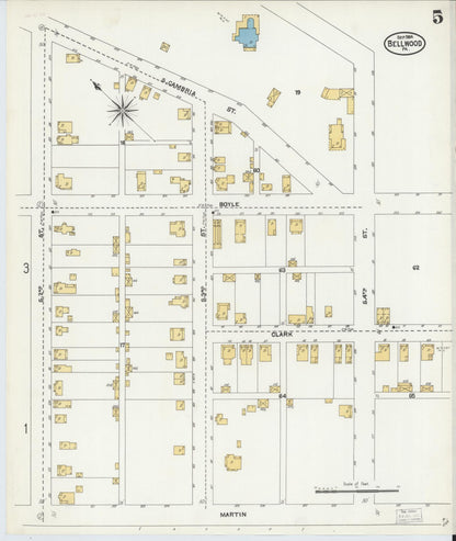 Sanborn Fire Insurance Map from Bellwood, Blair County, Pennsylvania (1904), Sheet #0005 - Complete Map Set gallery image, historic Sanborn map, vintage wall art, Pennsylvania Pennsylvania
