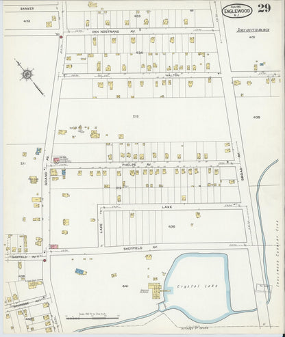 Sanborn Fire Insurance Map from Englewood, Bergen County, New Jersey (1915), Sheet #0029 - Complete Map Set gallery image, historic Sanborn map, vintage wall art, New Jersey New Jersey
