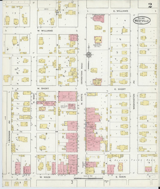 Sanborn Fire Insurance Map from Westville, Vermilion County, Illinois (1915), Sheet #0002 - Historic Sanborn Fire Insurance Map Print, vintage old map wall art, antique decor, genealogy gift, Illinois Illinois map