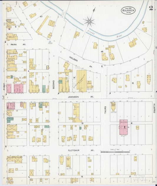 Sanborn Fire Insurance Map from Warren, Marshall County, Minnesota (1904), Sheet #0002 - Historic Sanborn Fire Insurance Map Print, vintage old map wall art, antique decor, genealogy gift, Minnesota Minnesota map