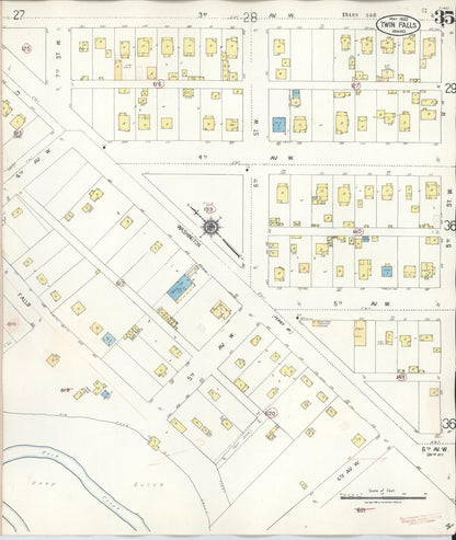 Sanborn Fire Insurance Map from Twin Falls, Twin Falls County, Idaho (1949), Sheet #0035 - Complete Map Set gallery image, historic Sanborn map, vintage wall art, Falls Idaho