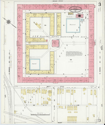 Sanborn Fire Insurance Map from Jeffersonville, Clark County, Indiana (1911), Sheet #0003 - Historic Sanborn Fire Insurance Map Print, vintage old map wall art, antique decor, genealogy gift, Indiana Indiana map