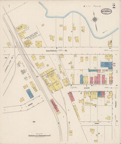 Sanborn Fire Insurance Map from McHenry, McHenry County, Illinois (1922), Sheet #0002 - Complete Map Set gallery image, historic Sanborn map, vintage wall art, Illinois Illinois