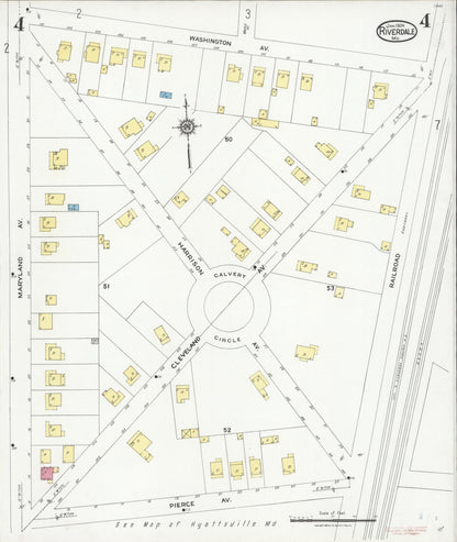Sanborn Fire Insurance Map from Riverdale, Prince Georges County, Maryland (1924), Sheet #0004 - Complete Map Set gallery image, historic Sanborn map, vintage wall art, Maryland Maryland