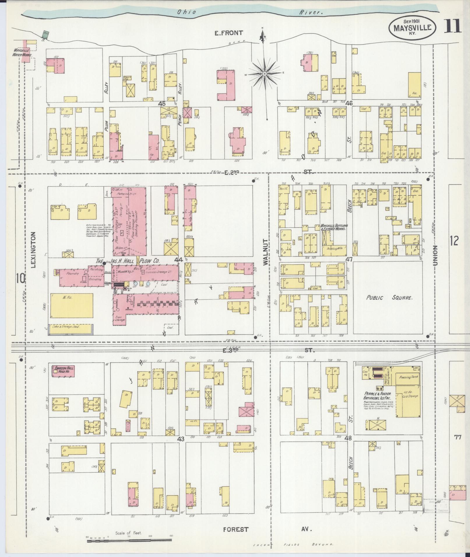 Sanborn Fire Insurance Map from Maysville, Mason County, Kentucky (1901), Sheet #0011 - Complete Map Set gallery image, historic Sanborn map, vintage wall art, Kentucky Kentucky