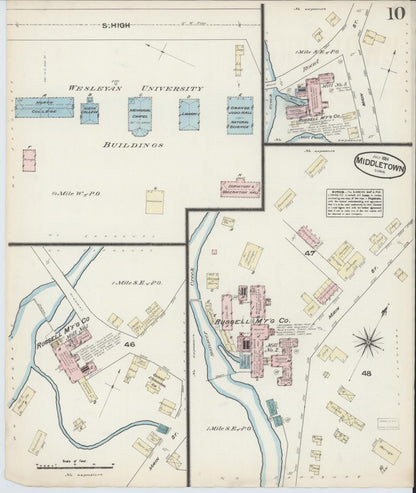 Sanborn Fire Insurance Map from Middletown, Middlesex County, Connecticut (1884), Sheet #0009 - Complete Map Set gallery image, historic Sanborn map, vintage wall art, Connecticut Connecticut