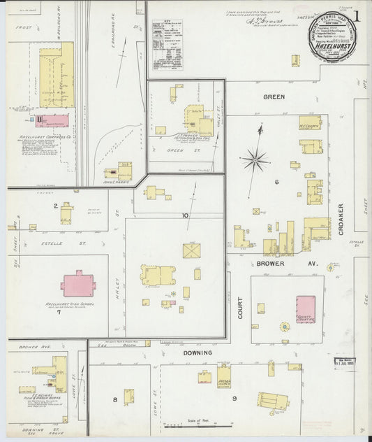 Sanborn Fire Insurance Map from Hazlehurst, Copiah County, Mississippi (1892), Sheet #0001 - Complete Map Set gallery image, historic Sanborn map, vintage wall art, Mississippi Mississippi
