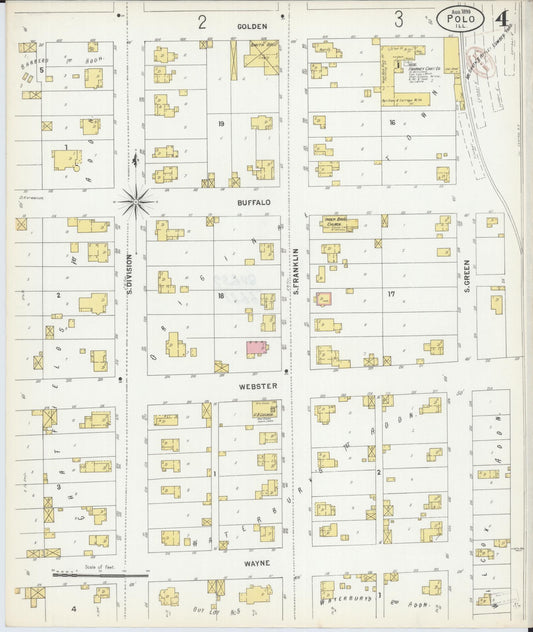 Sanborn Fire Insurance Map from Polo, Ogle County, Illinois (1899), Sheet #0004 - Historic Sanborn Fire Insurance Map Print, vintage old map wall art, antique decor, genealogy gift, Illinois Illinois map