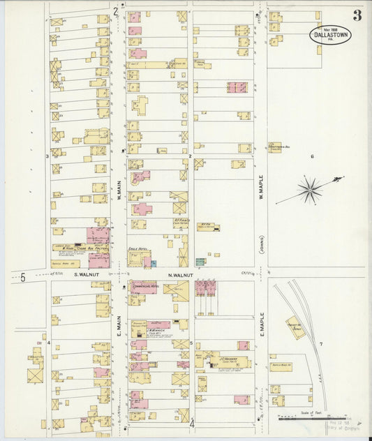 Sanborn Fire Insurance Map from Dallastown, York County, Pennsylvania (1908), Sheet #0003 - Historic Sanborn Fire Insurance Map Print, vintage old map wall art, antique decor, genealogy gift, Pennsylvania Pennsylvania map
