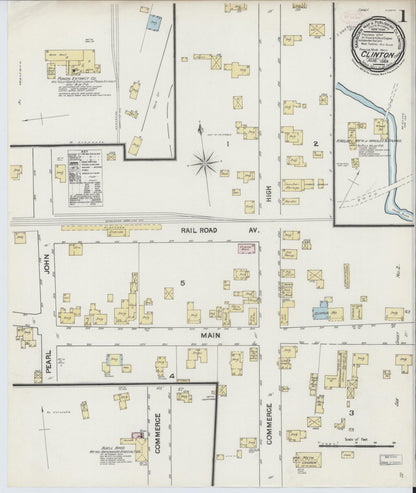 Sanborn Fire Insurance Map from Clinton, Middlesex County, Connecticut (1889), Sheet #0001 - Complete Map Set gallery image, historic Sanborn map, vintage wall art, Connecticut Connecticut