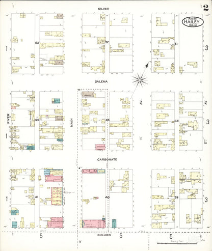 Sanborn Fire Insurance Map from Hailey, Blaine County, Idaho (1897), Sheet #0002 - Complete Map Set gallery image, historic Sanborn map, vintage wall art, Idaho Idaho
