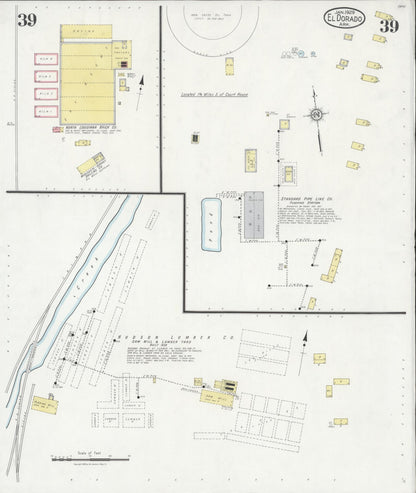 Sanborn Fire Insurance Map from El Dorado, Union County, Arkansas (1929), Sheet #0039 - Complete Map Set gallery image, historic Sanborn map, vintage wall art, Arkansas Arkansas