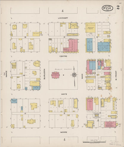 Sanborn Fire Insurance Map from Kyle, Hays County, Texas (1922), Sheet #0002 - Historic Sanborn Fire Insurance Map Print, vintage old map wall art, antique decor, genealogy gift, Texas Texas map
