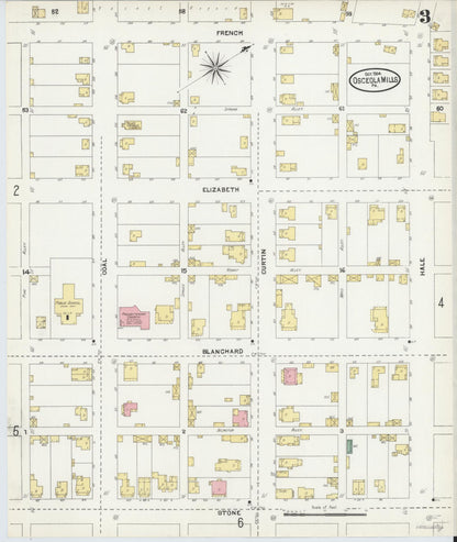 Sanborn Fire Insurance Map from Osceola Mills, Clearfield County, Pennsylvania (1904), Sheet #0003 - Historic Sanborn Fire Insurance Map Print, vintage old map wall art, antique decor, genealogy gift, Pennsylvania Pennsylvania map