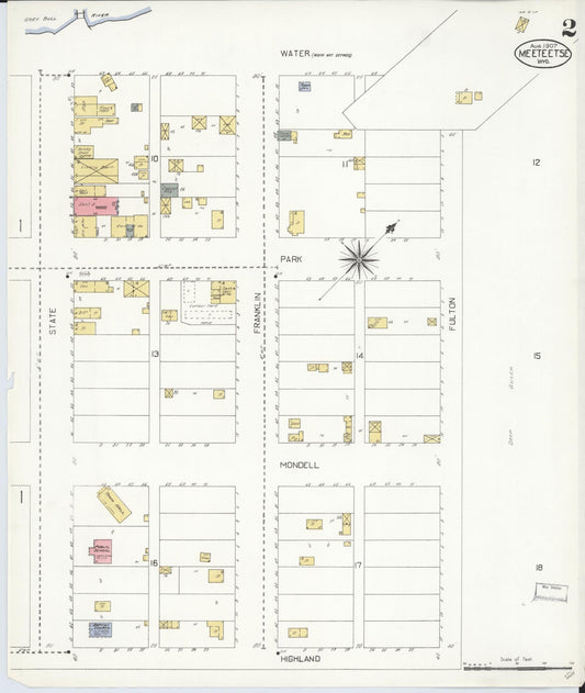 Sanborn Fire Insurance Map from Meeteetse, Park County, Wyoming (1907), Sheet #0002 - Historic Sanborn Fire Insurance Map Print, vintage old map wall art, antique decor, genealogy gift, Wyoming Wyoming map