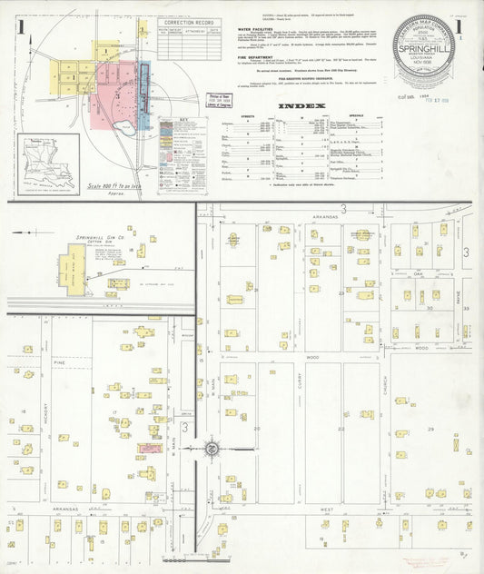 Sanborn Fire Insurance Map from Springhill, Webster Parish, Louisiana. (1938) – Historic Sanborn Fire Insurance Map Print