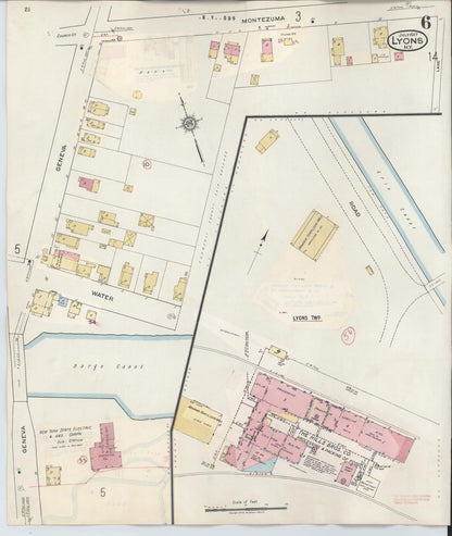Sanborn Fire Insurance Map from Lyons, Wayne County, New York (1949), Sheet #0006 - Complete Map Set gallery image, historic Sanborn map, vintage wall art, New York New York
