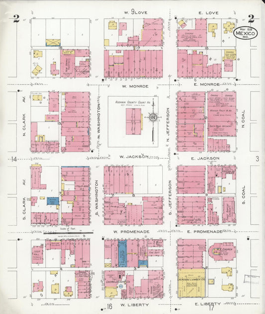 Sanborn Fire Insurance Map from Mexico, Audrain County, Missouri (1926), Sheet #0002 - Historic Sanborn Fire Insurance Map Print, vintage old map wall art, antique decor, genealogy gift, Missouri Missouri map