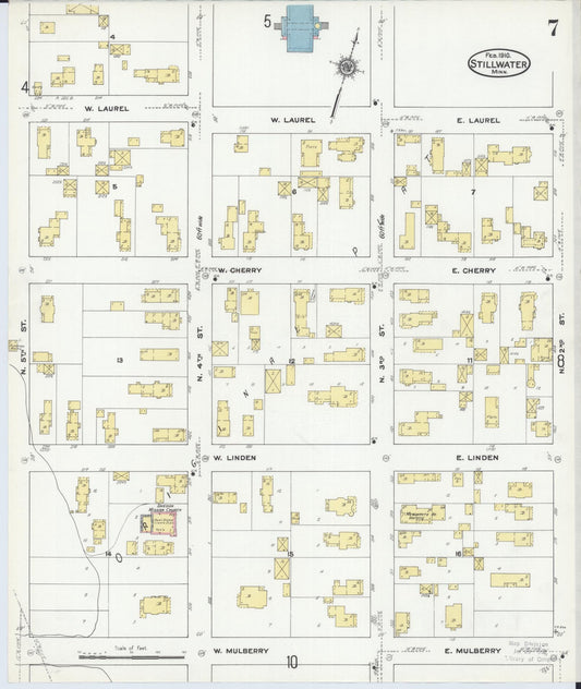 Sanborn Fire Insurance Map from Stillwater, Washington County, Minnesota (1910), Sheet #0007 - Historic Sanborn Fire Insurance Map Print, vintage old map wall art, antique decor, genealogy gift, Minnesota Minnesota map