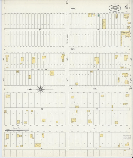 Sanborn Fire Insurance Map from Miami, Ottawa County, Oklahoma (1898), Sheet #0004 - Historic Sanborn Fire Insurance Map Print, vintage old map wall art, antique decor, genealogy gift, Oklahoma Oklahoma map