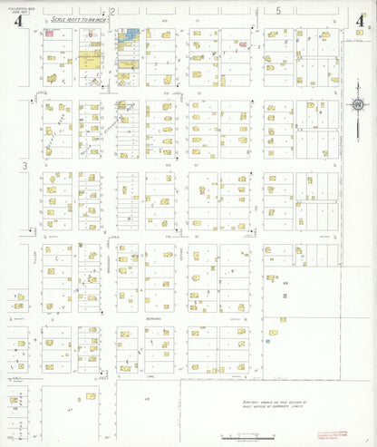Sanborn Fire Insurance Map from Fullerton, Nance County, Nebraska (1937), Sheet #0004 - Complete Map Set gallery image, historic Sanborn map, vintage wall art, Nebraska Nebraska